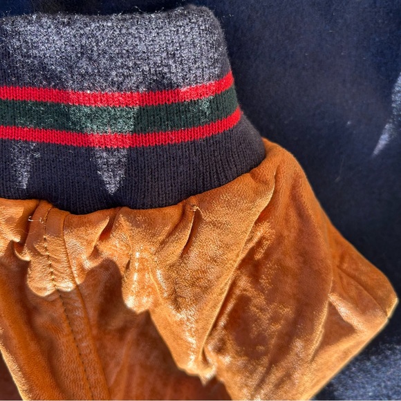 Vintage Gant Wool & Leather Varsity Color Block Bomber Wool Flyer Jacket Mens XL - Picture 7 of 12